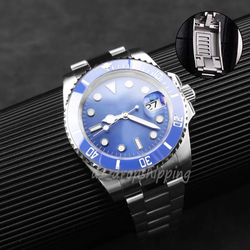 Męskie automatyczne zegarki mechaniczne ceramiczna ramka 41 mm pełna stal nierdzewna ślizganie się pływające na rękach Sapphire Luminous MO196Z