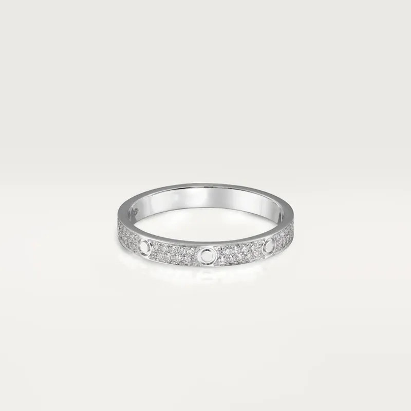 Modelo pequeno Slim Love Banding Ring For Mull Men 316L Titanium Steel Full CZ Full paved Designer Jewelry Aneis Anel Bague Femme CL274D