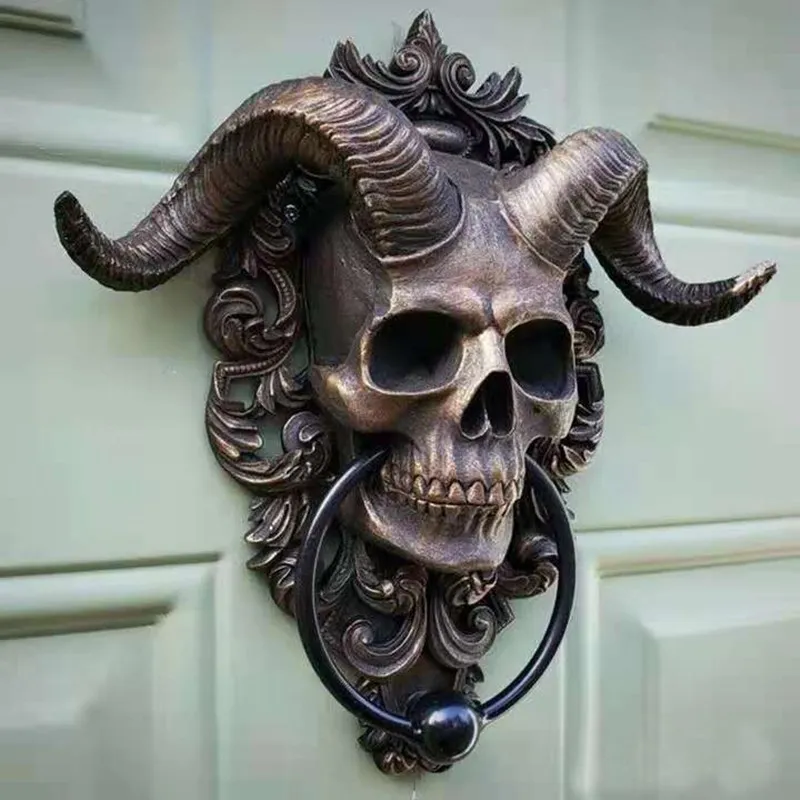 Devil Skull Door God Silicone Mold is geschikt voor huizendecoratie Diy Resin betonmodel Maakt ijsbaartgereedschap 220601