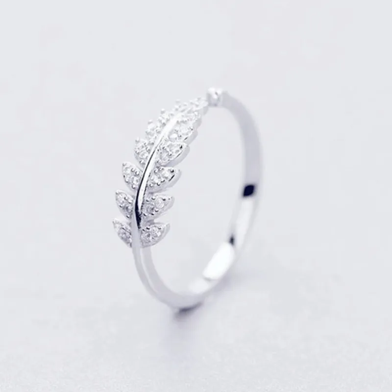 Simple Fashion Silver Color Feather Dolphin Adjustable Ring Exquisite Jewelry For Women Party Wedding Engagement Gift 220719
