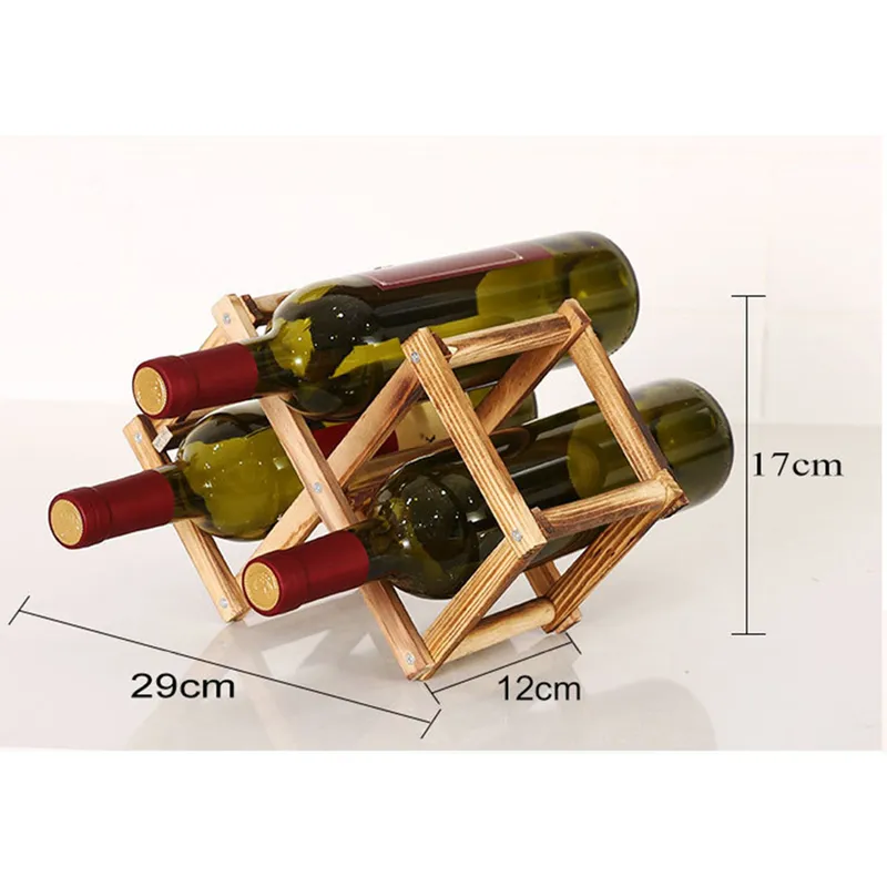 Ретро -складные деревянные винные держатели для бутылок для кухни гостиная батончик декоративный шкаф красный дисплей для хранения 220509