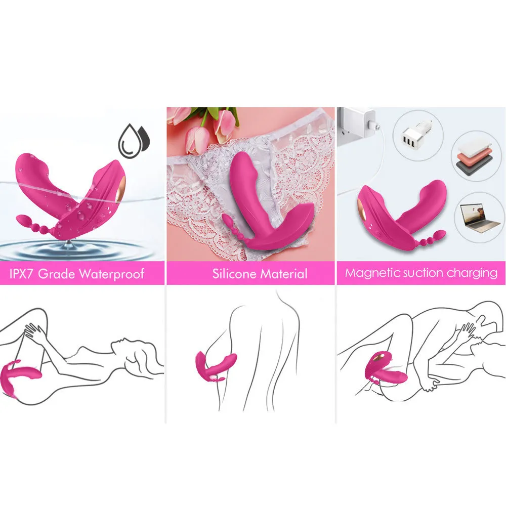 3 IN 1 Clitoris Sucking Vibrator Oral Clit Wearable Dildo Anal Vagina Stimulator sexy Toys for Women Masturbator