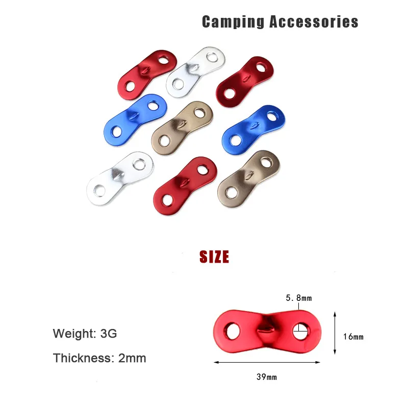 10 Teile/satz Outdoor Camping Zelt Fallschirm-schnur Seil Schnalle Aluminium Legierung Schnur Schnalle Spann Verschluss Reise Kit