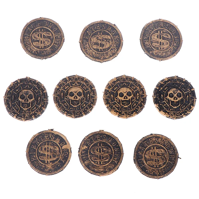 lot Plastic Pirate Treasure Coins Props Christmas Gift Game Currency Halloween Party Supplies Childrens Toys 220811