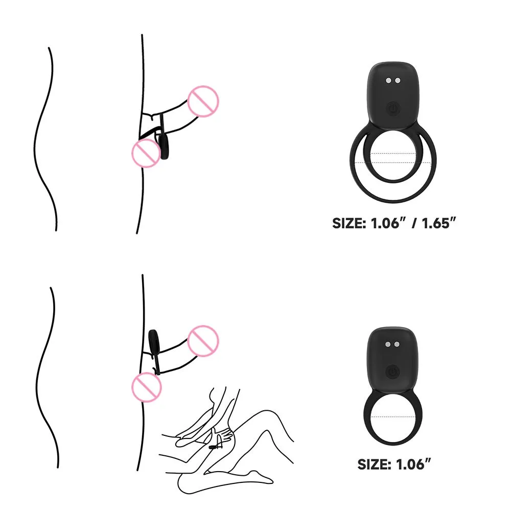 Vibrerande penis ring fördröjning utlösning klitoris stimulering par vibrator utvidgning sexiga leksaker för män erektion 2 stycken