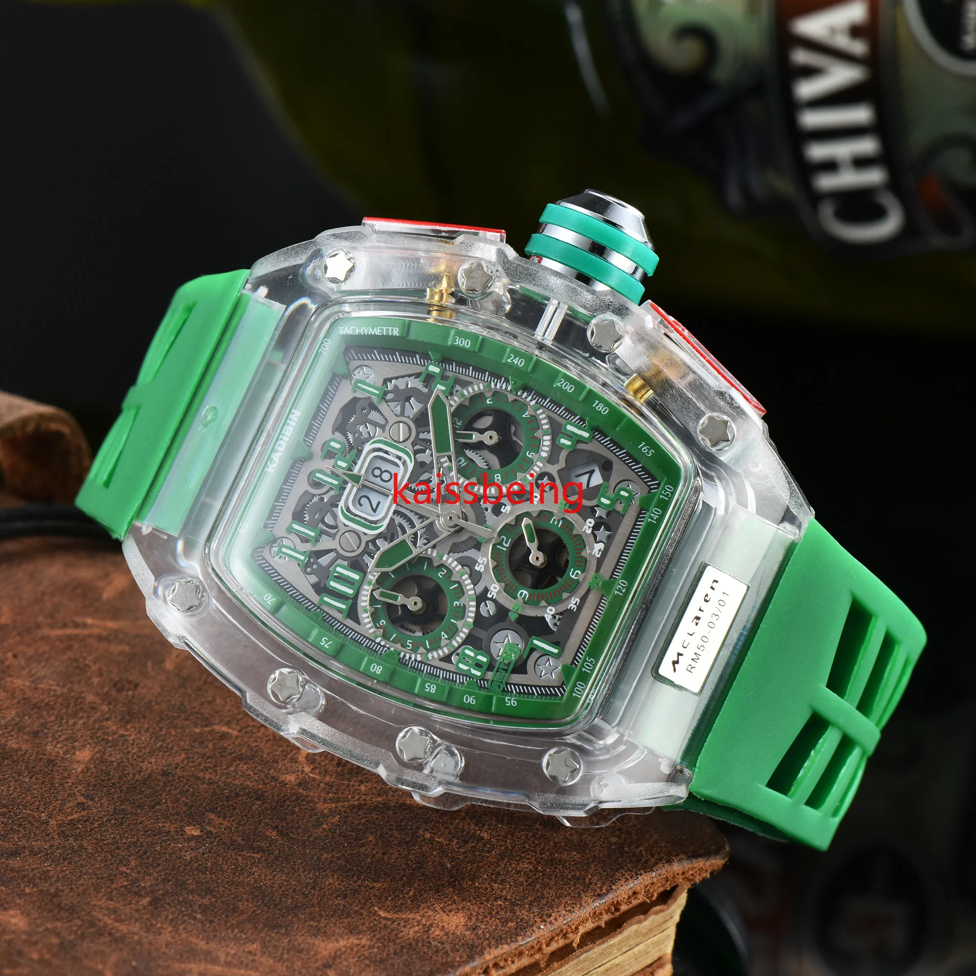 138 Reloj Casual Moda Hombre Reloj de Cuarzo Super Invencible Fecha Reloj de Hombre Relojes Completos 253E
