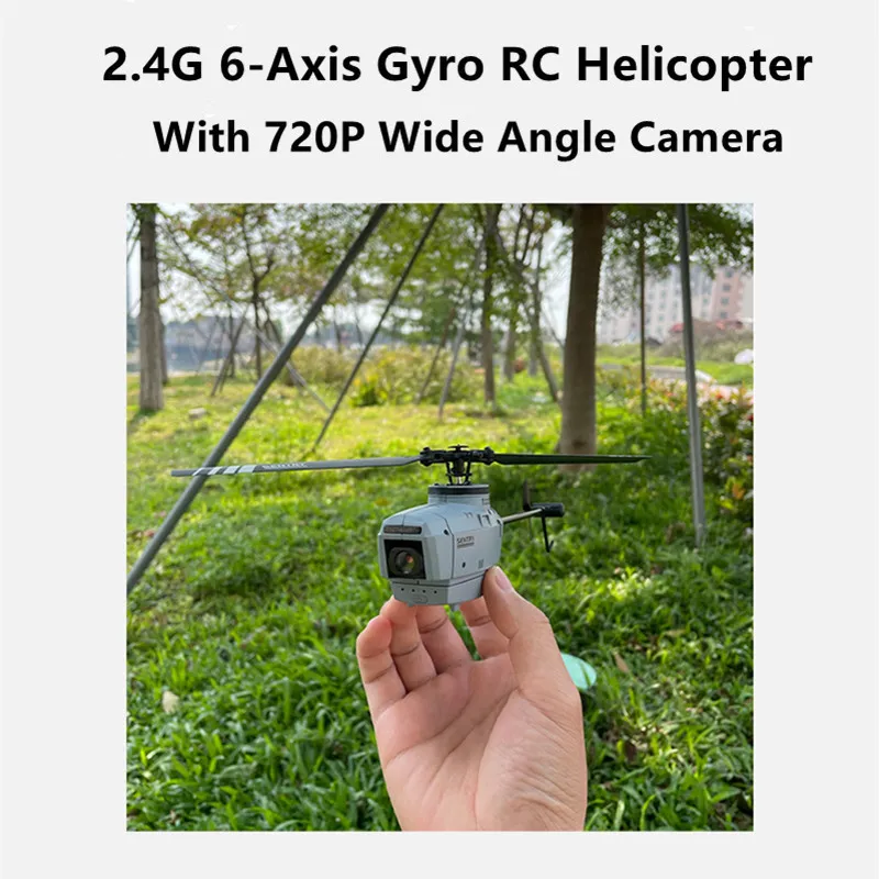 C127 24G RC Helicopter Professional 720p Camera 6 axe gyro wifi Sentry Spy RC Drone Wide angle Caméra Single Paddle RC Toy 220615