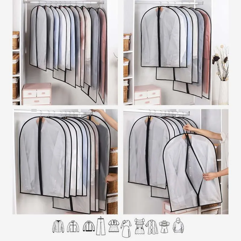 Top Clothes Dust Cover Hanging Garment Bag Suit Case Cover for Clothes Wardrobe Dustproof Home Storage Organizer Bags 220526826842