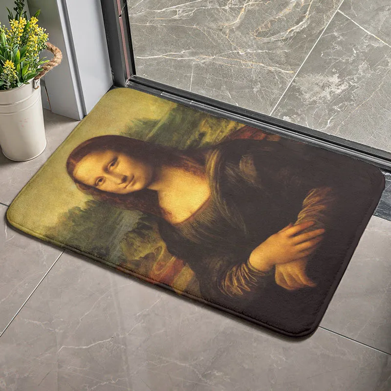 Van Gogh Oil Painting Doormat Kitchen Toilet Bath Floor Mat Retro Art Sunflower Starry Night Hallway Entrance Anti-Slip Rug 220401