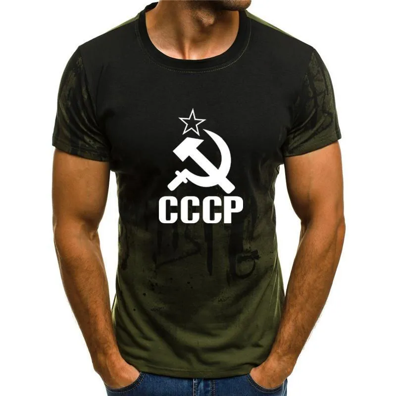 Mens T Shirt Summer CCCP Russian 3D T Shirts Men USSR Sovjet Union Man kort ärm Tshirt Moskva Tees O Neck Toppar Kläder 220623