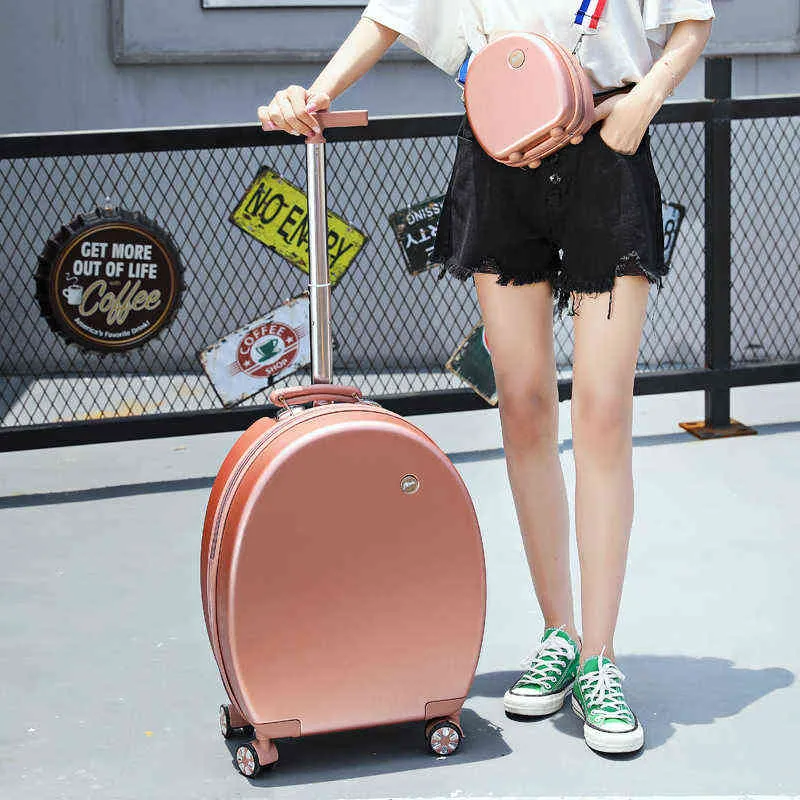 ''rolling Luggage Set Student Trolley Suitcase On Wheels Kid 'S Cartoon Cute Rounded For Girls Carrying J220708 J220708