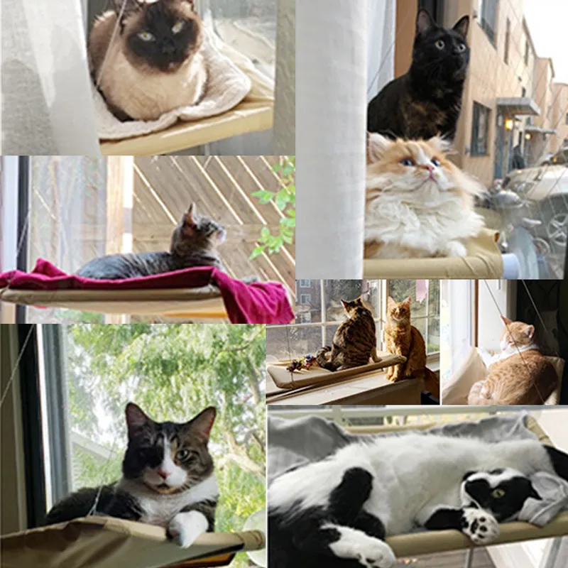 Katzen-Hängematten-Bett, bequeme Kätzchen-Schaukel zum Aufhängen, sonnige Fenstersitz-Halterung für s auf dem 220323