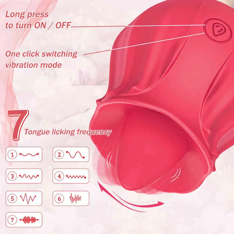 NXY Pink Clitoris Vibrator for Adult Woman 18 g Point Nipple Stimulation Stimulator Tongue Licking Vibrators Sex Toys220409