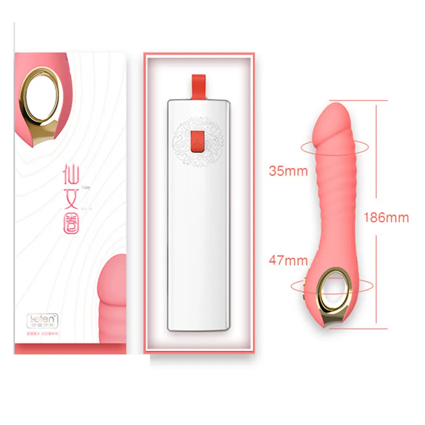 Leten Electromagnetic Pulse Thrusting Dildo Vibrator Powerful Rabbit Bullet Automatic Piston Telescopic Vibe for Women