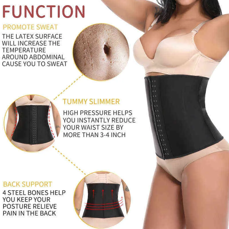 S-6XL Latex Taille Cincher Acier Désossé Taille Formateur Corset Sous-Vêtements Minceur Corps Shaper Shapewear Modélisation Ceinture Contrôle Du Ventre L220802