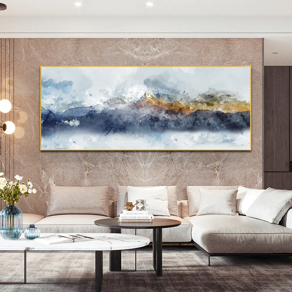 Abstract Landscape Posters Print Wall Art Canvas Painting Mountains Pictures for Living Room Decoration accesersories No Frame