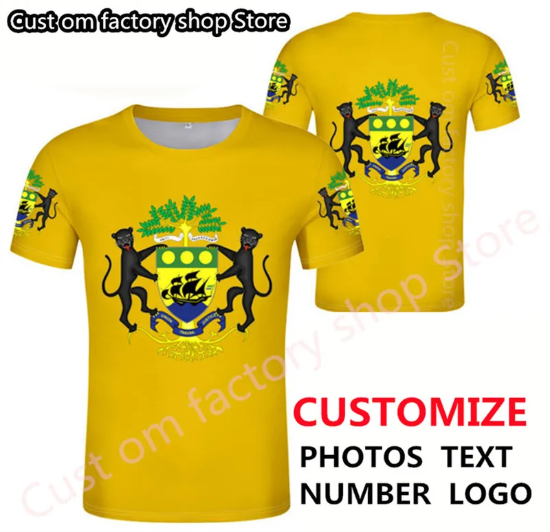 Gabonese Republiek T -shirt Diy Gratis aangepaste naamnummer Personaliseer Gabon T Print Franse tekst Gabonais Flag P O Kleding 220620