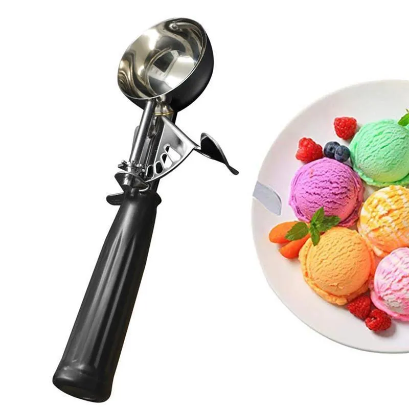 Ice Cream Spoon Stainless Steel Frozen Yogurt Cookie Dough Meat Ball Maker Watermelon Fruit Non-Stick Scoop Tools 220509