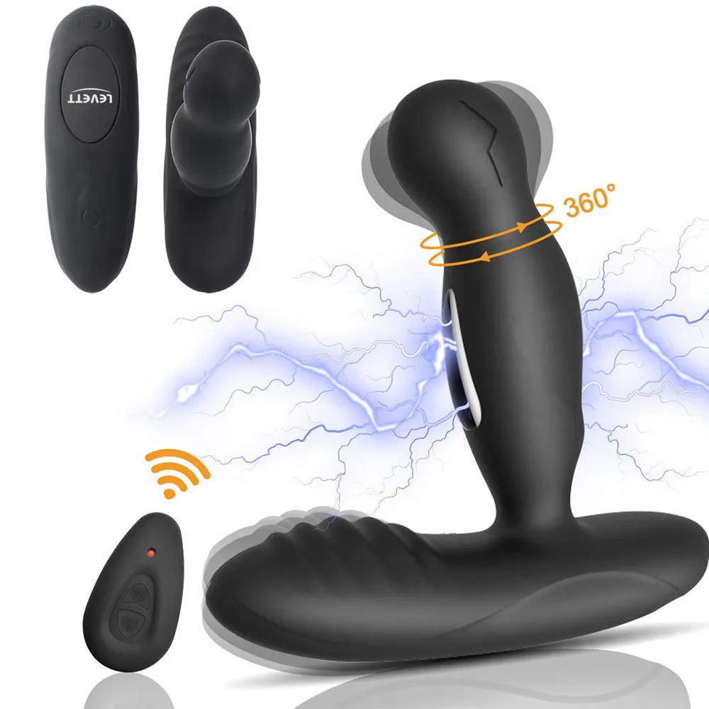 Man prostata massage vibratorer fjärrkontroll 16 hastighet elektrisk chockpuls anal leksak 360rotation plugg rumpa sexig för män