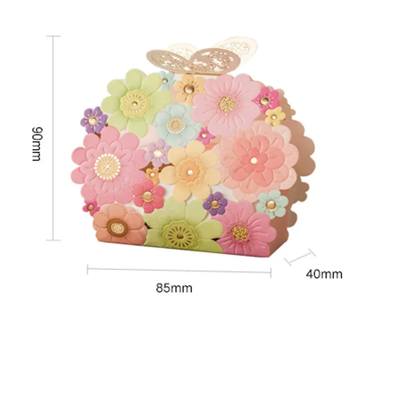 Laser Hollow butterfly Buckle 50ps Design Candy Box, Wedding Gift Bags, and Boxes 220427