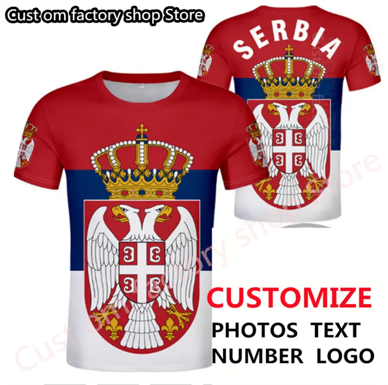 SERBIE république T-shirt bricolage gratuit sur mesure nom numéro srbija hommes femmes mode à manches courtes t-shirts le t-shirt décontracté 220616