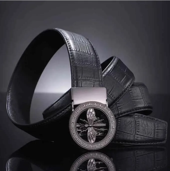 Nouvelle ceinture ceintures ceinture de créateur hommes loisirs petite abeille boucle automatique hommes d'affaires polyvalent véritable peau de vache 235o