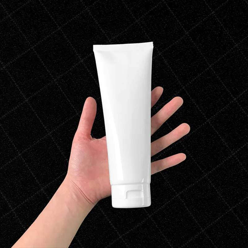 300g White Squeeze Bottle 300ml Empty Cosmetic Container Refillable Lotion Cream Packaging Big Plastic Tube