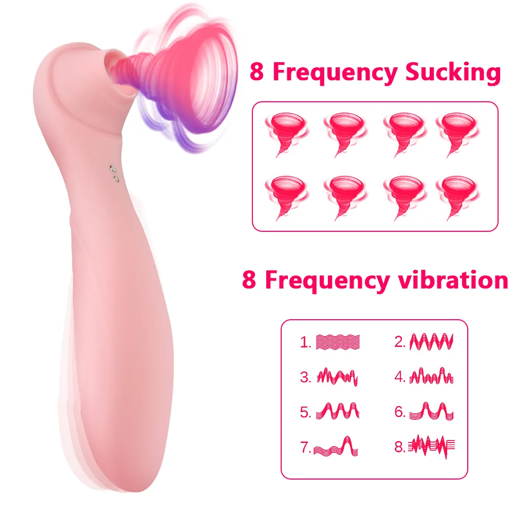 Sub-masturbator sutek szturcha guza g-punkt pochwy stymulacja Ssanie wibratorów seksowne zabawki dla kobiet podwójna głowa wibrująca dildo