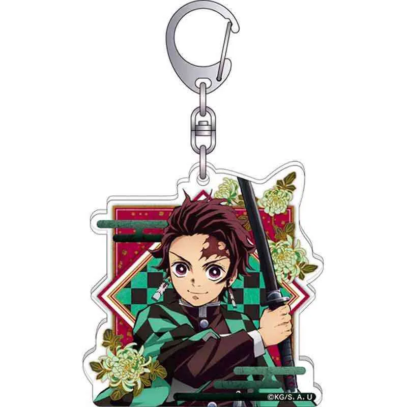 20 pz/lotto Demon Slayer Portachiavi Anime Kimetsu No Yaiba Kamado Tanjirou Acrilico Figura Ciondolo Portachiavi Gioielli All'ingrosso AA220318