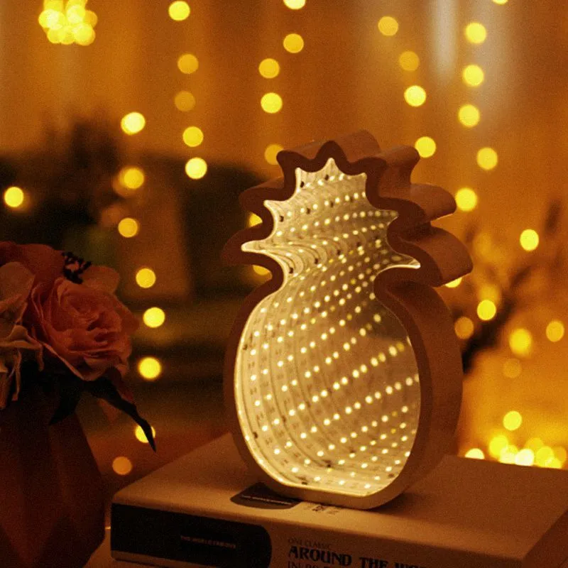 3D Novelty Stars Cloud Christmas Tree Night Night Light Infinity Mirror Tunnel Lamp Creative Led Mirror Lamp for Kids Baby Toy Gift 220510