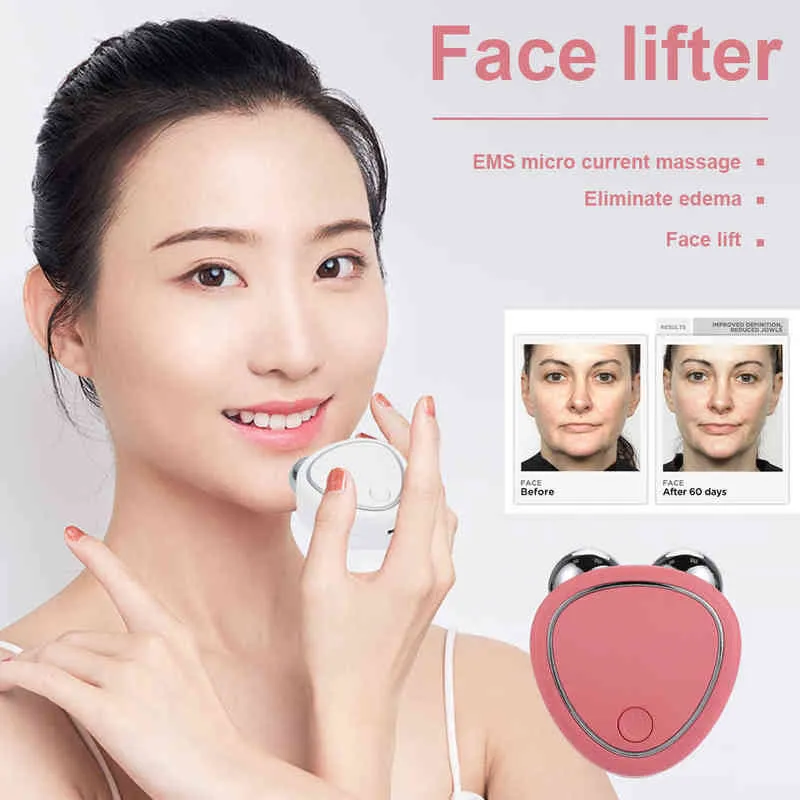 EMS Appareil électrique de lifting du visage Masseur de visage Micro-courant Lifting et raffermissant Instrument de beauté Mini rajeunissement de la peau 220513