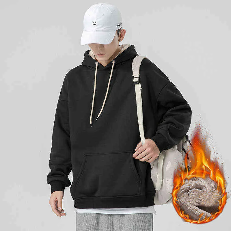 Mannen Warde Truien Swewewshirts Herfst Winter Hip Hop Streetwear Mannen Trui Sweatshirts Heren Efen Kleur Losse Kapmantel My674 L220730