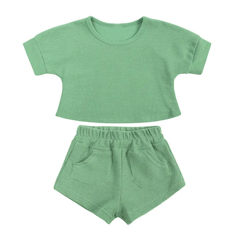 Zestaw piżamy dziecięcej ubrania dla niemowlęcia dla dziewczynki Summer Sleep Fest Diddled Tops Shorts Toddler Zestawy odzieży 220425