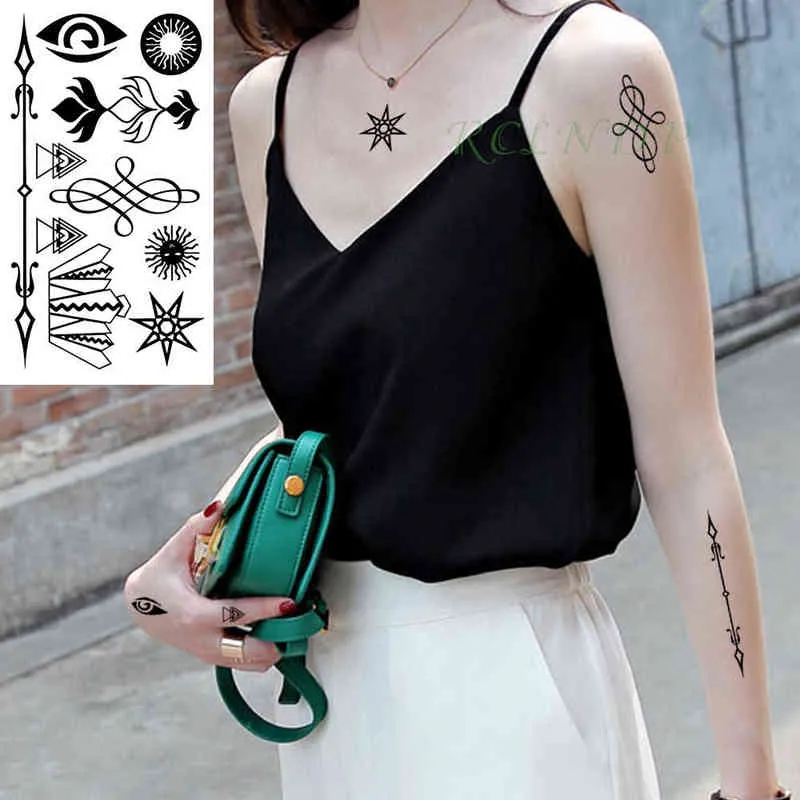 NXY Tillfällig tatuering Vattentät klistermärke på öronfingermusik Note Bird Stars Line Streak Henna Tatto Flash Tatoo Fake för kvinnor 24 0330