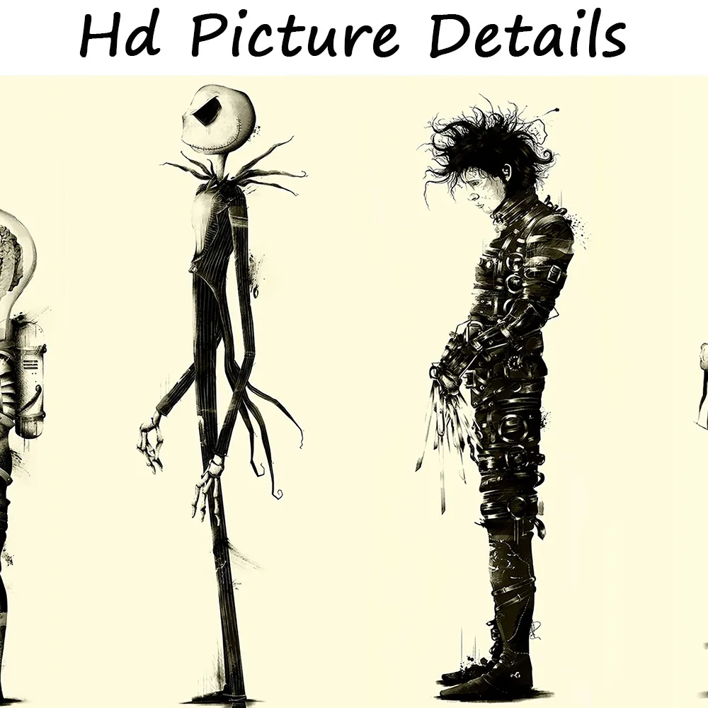 Edward-SCISSorhands Movie Poster Canvas Målning Heminredning Tim-Burton Movie Pictures Canvas Print Wall Art Decor Hogar Moderno