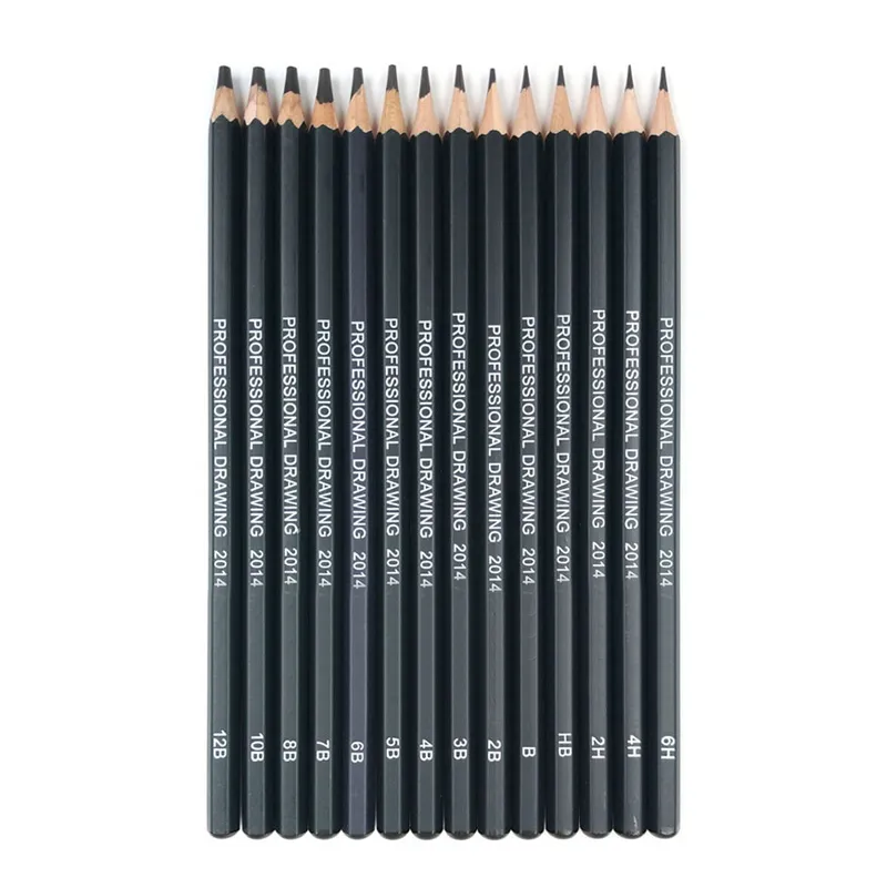 set Professional Sketch Drawing Pencil Set Hb 2B 6H 4H 2H 3B 4B 5B 6B 10B 12B 1B Målning Skrivande penna Stationery Supply 220722