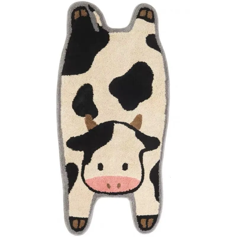 Mignon vache chambre tapis chambre d'enfants chevet couverture doux en peluche tapis maison salon longue bande tapis mignon chambre décor enfants tapis