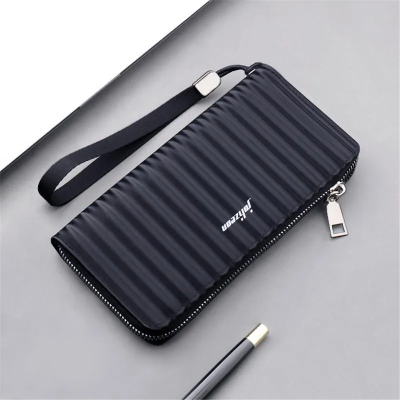 Porte-cartes d'affaires hommes portefeuilles Long Style titulaire mâle sac à main fermeture éclair grande capacité portefeuille en cuir PU pour homme 2022 Winter3119