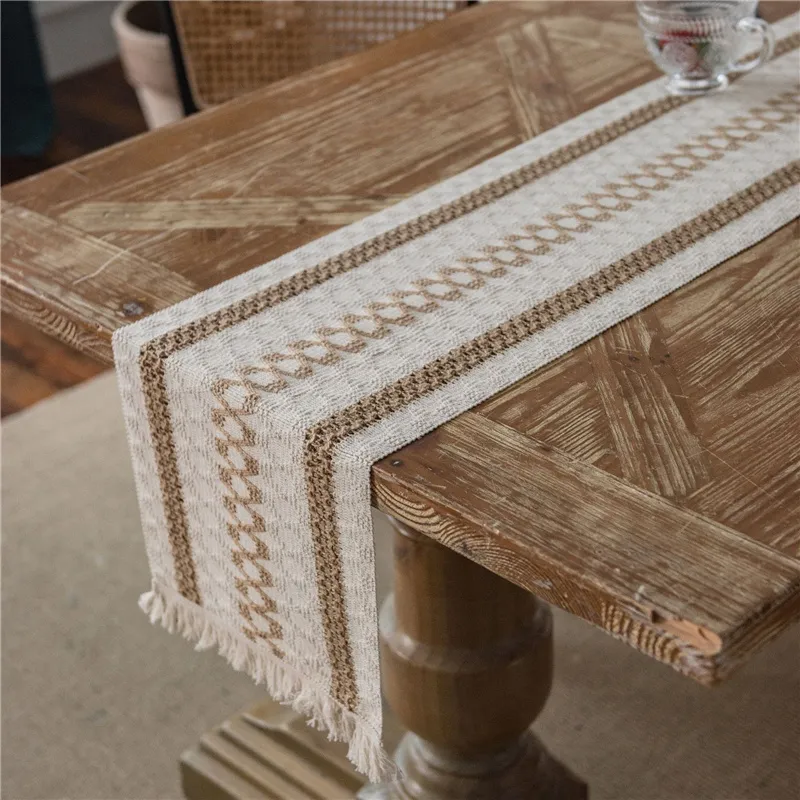 Chemins de table en macramé avec glands en toile de jute naturelle épissage coton bohème mariage douche nuptiale maison rustique ferme 12x72 po 220615