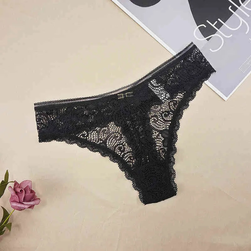 3 ПК/вечеринки Новые трусы Thong Sexy Looning Women Женщины с кружевными плавными Tanga See There Whold Out Womens G Строка эротические трусики L220801