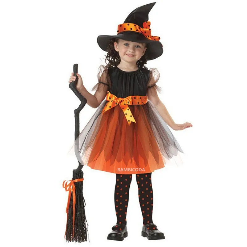 Specjalne okazje Dzieci Halloween Ubrania Dzieci Urodziny Karnawał Fancy Party Pasgue Dypkin Candy Torba Costume Witch Surch Up 220826