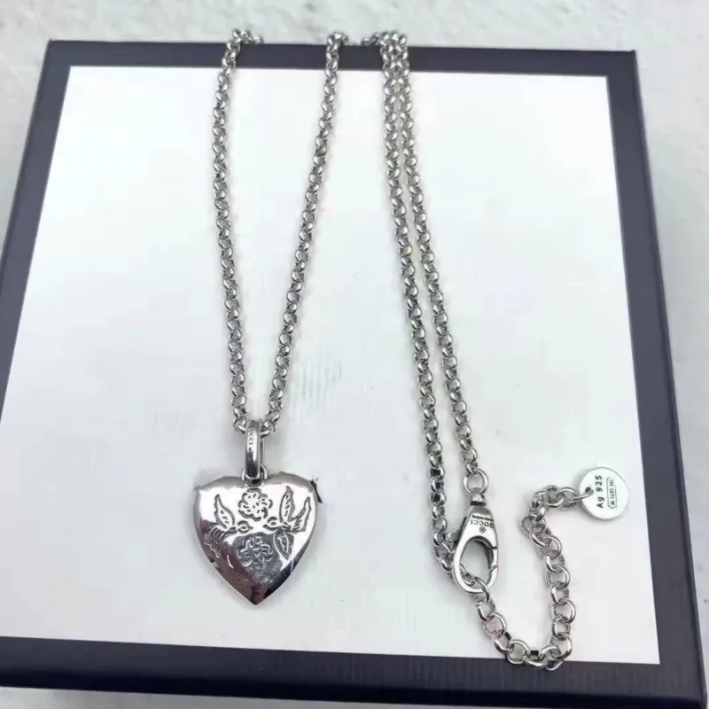 925 Silver Italian design high quality jewelry blind for Love Pendant Necklace men's and women's heart-shaped Tiger Pend2318