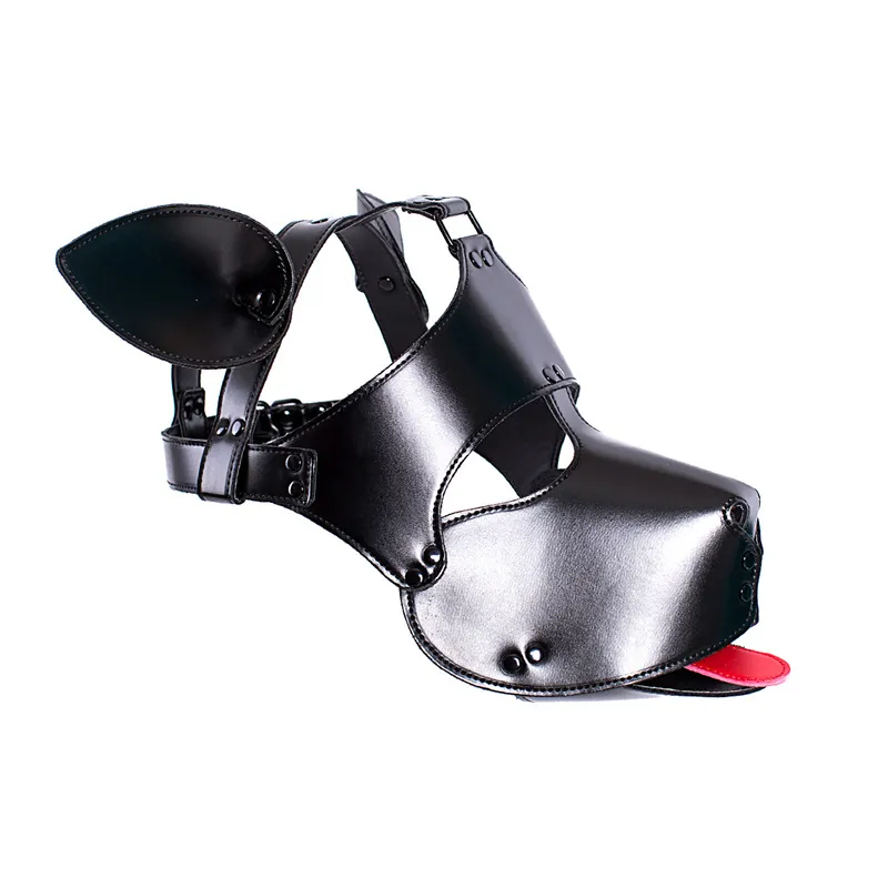 Adult Puppy Play Games Leather Dog Slave Hood Fetish Gay Bondage Mask Hoods with Ear sexy Toys for Men Erotic Shop5047466