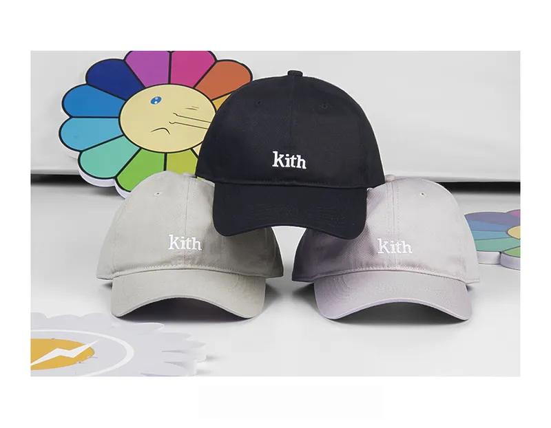 Kith Classic broderad baseballmössa Män kvinnor Sun Hat Trend Street Simple Cotton Baseball Cap MZ27 220517