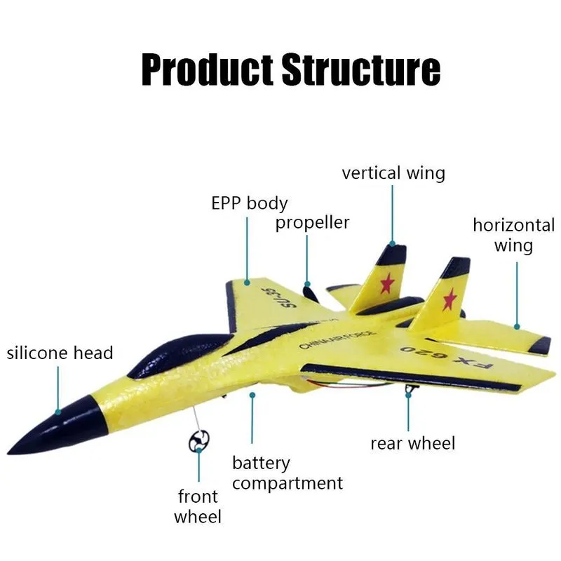 FX620 SU35 24G télécommande chasseur passe-temps planeur avion EPP mousse jouets RC avion enfants cadeau 2206218496081