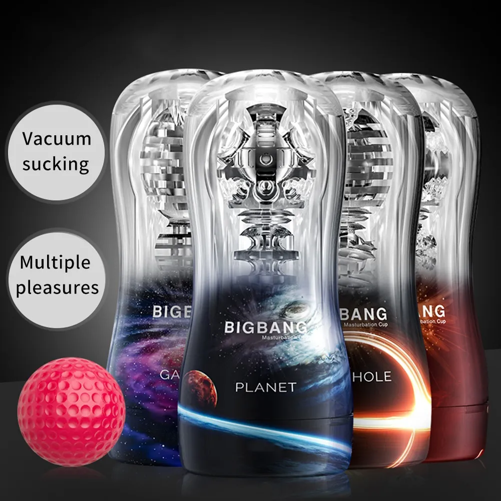 Male Masturbation Device Transparent Airplane Cup Glans Exercise sexy Toy Built-in Stimulation Ball 18