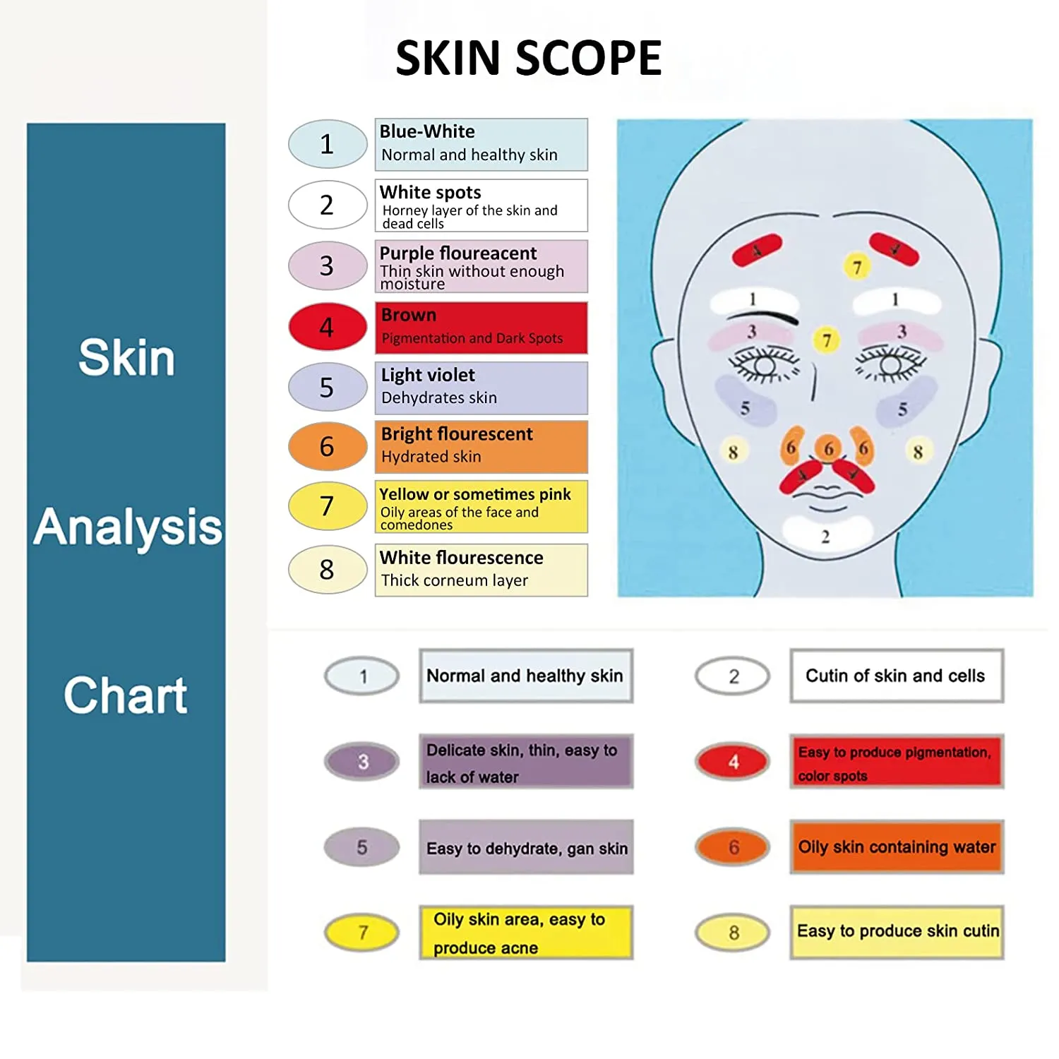 Elitzia etd1029 نوع الكمبيوتر المحمول من نوع UV Beauty Beauty Light Skin Analyzer