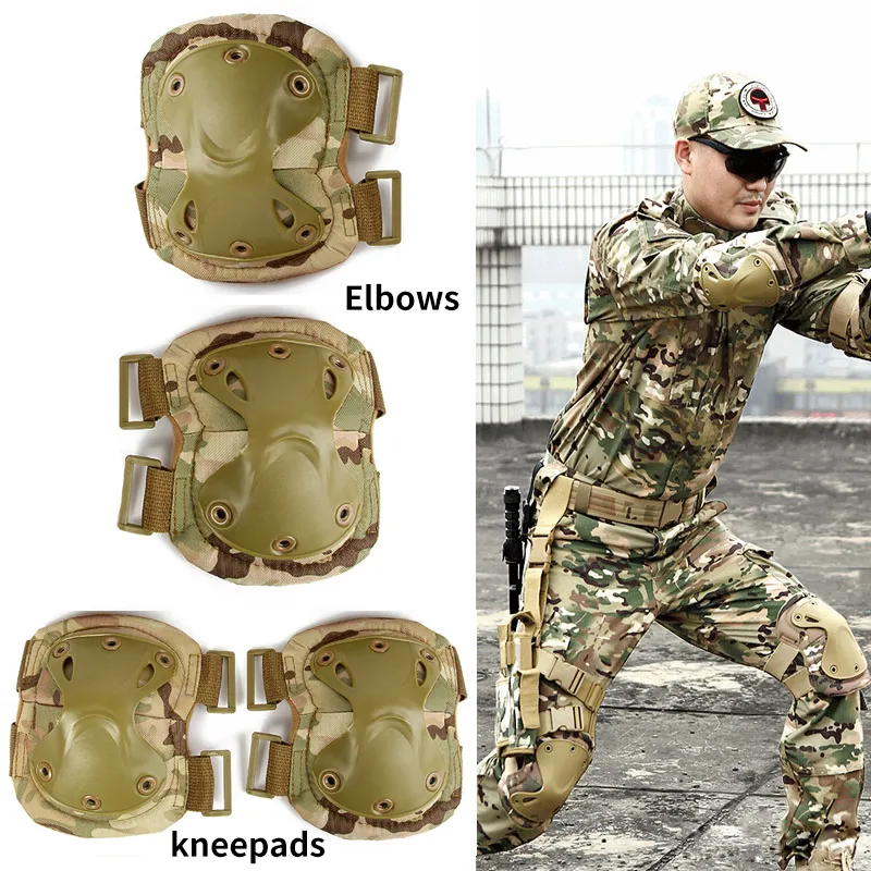 Tactische knie pad elleboog CS Protector Protector Gear Airsoft Outdoor Sport Hunting Kneepad Veiligheid Knie Pads