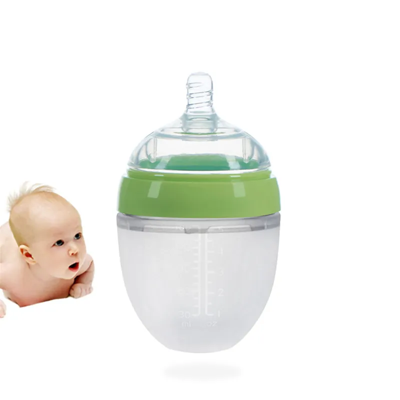 4 Styles Biberon né Large Calibre Anti-flatulence Bouteille en Silicone avec Poignée Bébé Fournitures Enfants Lait Alimentaire Outils D'alimentation 220512