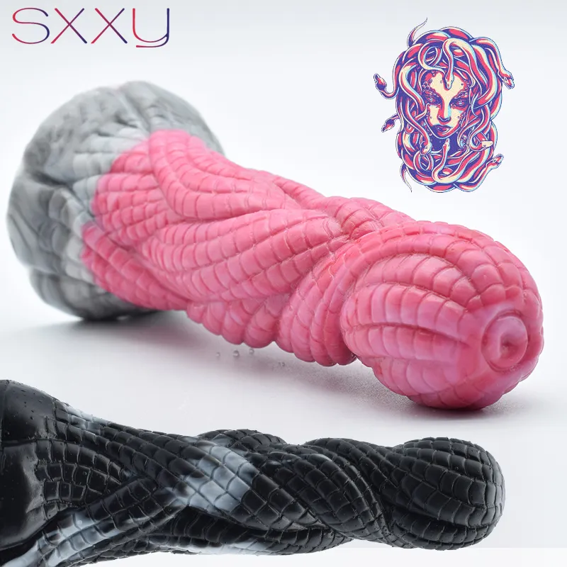 SXXYメデューサツイストファンタジーセクシーなおもちゃ初見カラフルなアナルプラグスキンフィールドシリコンディルド膣マッサージ親密な製品
